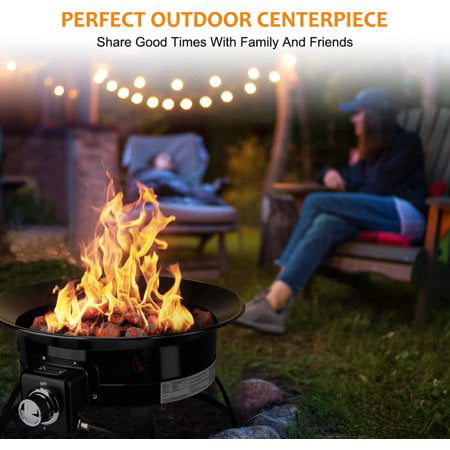 Camplux Outdoor Gas Fire Bowl 19, Portable Gas Fire Pit Camping