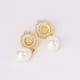 thumbnail image 2 of Pendientes colgantes huecos para mujer, elegantes pendientes tipo botón para fiesta, estilo floral elegante, 2 of 4