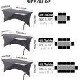 thumbnail image 4 of GFDYREE Spandex Tablecloth 6FT Stretch Table Cover Fitted Rectangular Tables, Universal Stretch Patio Table Cloth for Wedding, Banquet, Party and Event（Gray, 6FT, 4 of 7