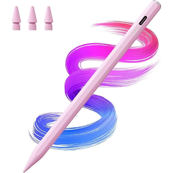 wonima11 Stylus Pen for iPad(2018-2025)-2X Faster Charge with Tilt Sensitivity & Palm Rejection for iPad 11/10/9/8/7/6th Gen, Air 7/6/5/4/3/M3/M2, Pro 13"/12.9"/11"/M4, Mini 7/6/5th,Pink