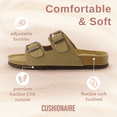thumbnail image 4 of Cushionaire Lane Cork Footbed Sandals for Women – Comfortable Double Buckle Slip-On with Genuine Suede Footbed & Arch Support Slides for Women Footwear, 4 of 12