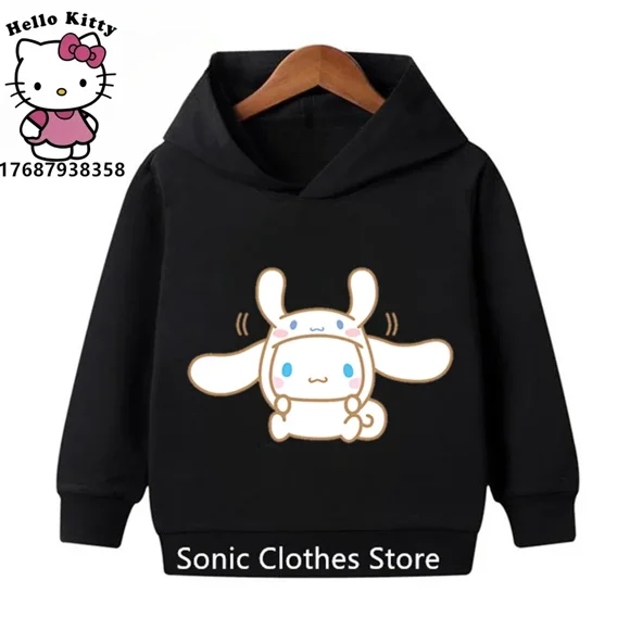 Cinnamoroll Chandail à Capuchon Enfants Filles Vêtements Sonic Chandails Kawaii Chandail Anime Dessins Animés Garçon Enfants Décontracté Hello Kitty Hauts ZR