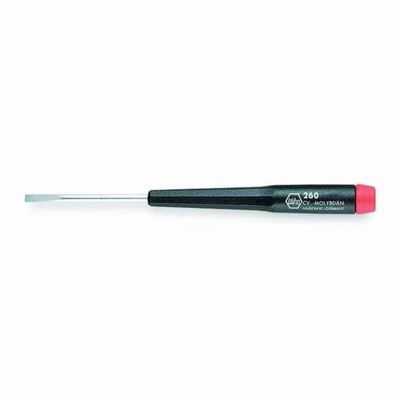 Wiha Prec. Screwdriver, Slotted, 4.0mm x 2-3/8 26040