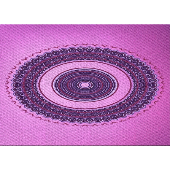 Ahgly Company Indoor Rectangle Patterned Heliotrope Purple Area Rugs, 4' x 6'