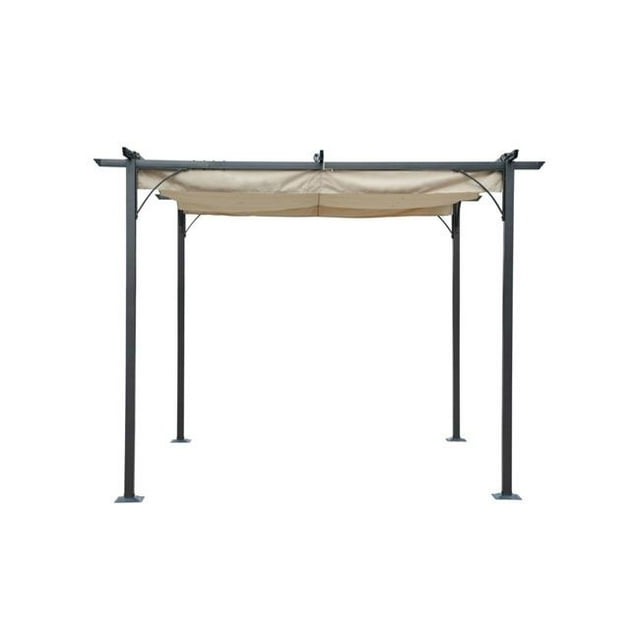 Pergola Rétractable avec Auvent Romain - Champagne, Noir & Bronze