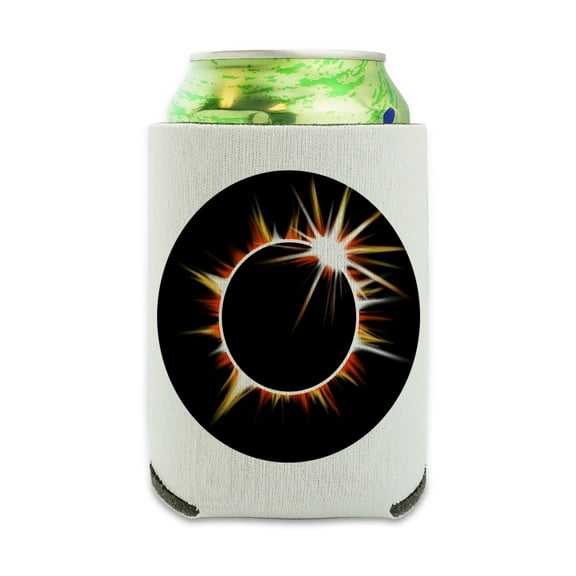 Total Solar Eclipse Painted Can Cooler - Drink Sleeve Hugger Collapsible Insulator - Beverage Insulated Holder