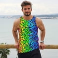 thumbnail image 6 of Lsque Multicolored Butterflies Pattern Mens Tank Tops Muscle Athletic Quick Dry Sleeveless Workout Fitness T Shirts Beach Tank Top, Loose-fit Sleeveless Shirt for Men-XX-Large, 6 of 7