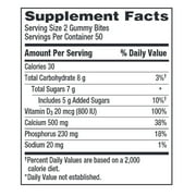 Caltrate Gummy Bites 100 ct, Calcium and Vitamin D3 Supplement, 500 mg , Black Cherry, Strawberry, Orange Flavors,
