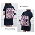 thumbnail image 4 of FORMRS Women's Travel Backpack Purse Anti-Theft Hidden Pockets Casual Shoulder Bag, Pink and Purple Plaid Pattern, 4 of 7