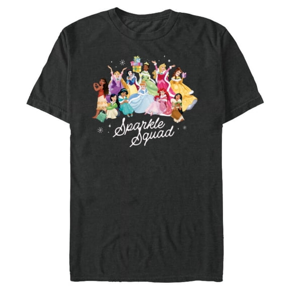 Disney Princess Sparkle Squad Christmas Gifts Winter Holiday - Short Sleeve Blended T-Shirt for Adults - Customized-Dark Heather