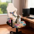 thumbnail image 2 of SCRAWLGOD Hummingbird Flower Print Light Brown Beige Pattern Gaming Chair Cover Set of 4, Rotating Chair Slipcover Covers with Elastic Bottom Computer Reclining Chair Slipcover with Armrest Cover, 2 of 7