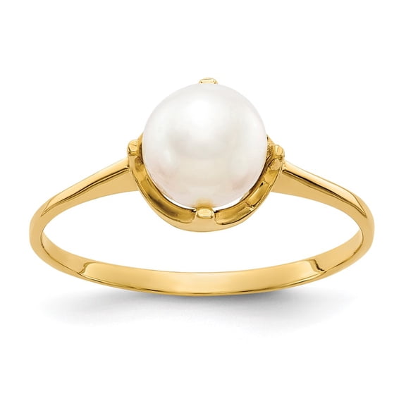 10K 6.5mm FW Cultured Pearl ring