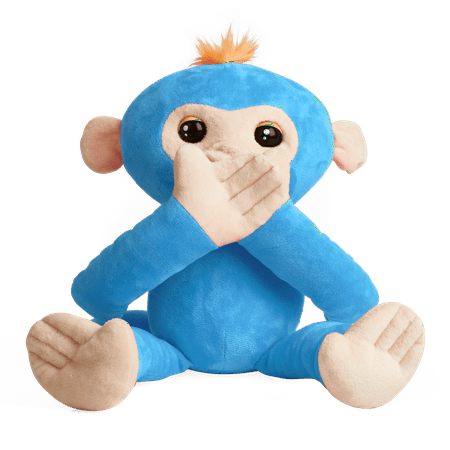 WowWee - Fingerlings HUGS BORIS - Friendly Interactive Plush Monkey Toy - Blue