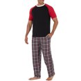 thumbnail image 6 of Fruit of the Loom Men's Raglan Short Sleeve T-shirt and Plaid Pajama Sleep Pant Set, Sizes S-2XL, 6 of 8