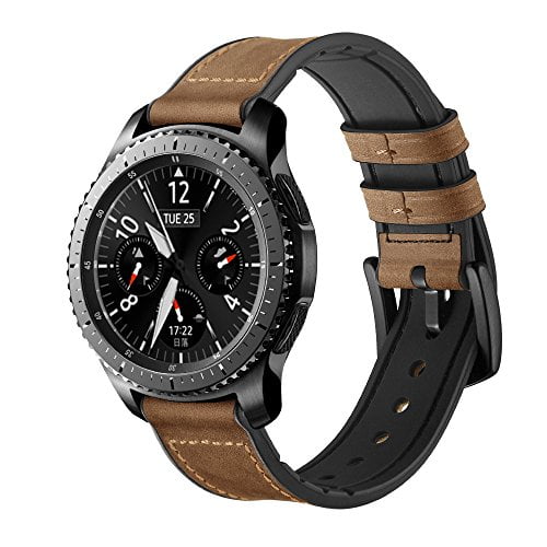 Maxjoy Compatible Galaxy Watch 46mm/Gear S3 Bands, 22mm Hybrid Sports Band  Vintage Leather Sweatproof Strap with Metal Clasp Replacement for Samsung  Gear S3 Frontier/Classic Smart Watch, Dark Brown - Walmart.com