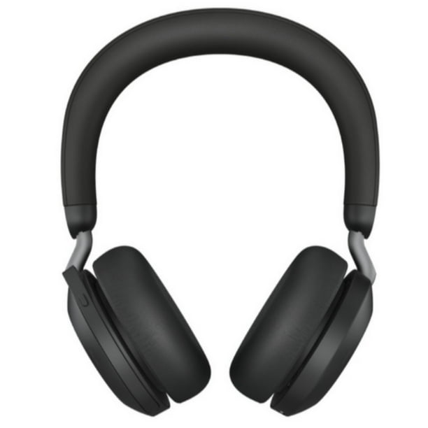 Jabra Audífonos con Micrófono Evolve2 75 MS, Bluetooth, Inalámbrico, USB-C, Negro - con Soporte de Carga.