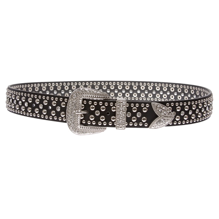 Western Rhinestone & Studded Leather Belt - Walmart.com display picture 2