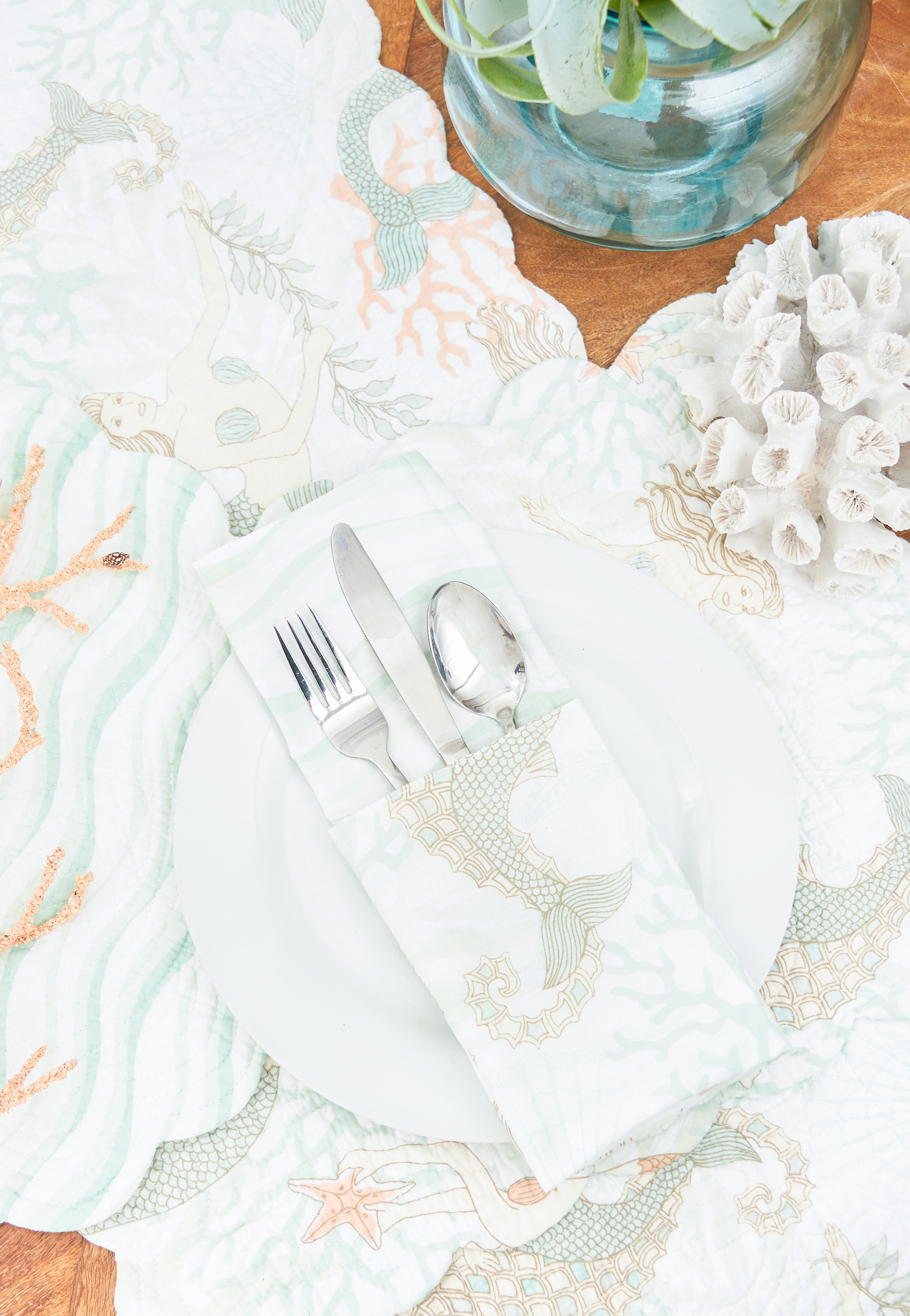 Mystic Echoes 100% Cotton Quilted Set of 6 Placemats 13" x 19"