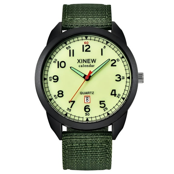 DESIGNICE Men's Nylon Waterproof Date Quartz Watch Analog Quartz Wrist Watches Women Solar Watches Sports Watch Watches for Nurses Women Mens Digital Watches Large Face Pocket Watches for Men