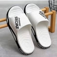 thumbnail image 4 of Men's Slip On Sport Slide Sandals Wide Width Non Slip Bathroom Shower Slippers Open Toe Soft Sole Lightweight Water Shoes White Size 8, 4 of 5