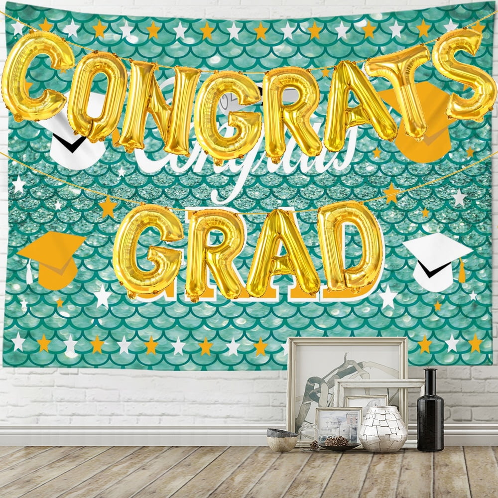 Congrats Grad Banner with GRAD Balloons Graduation Banner Graduation