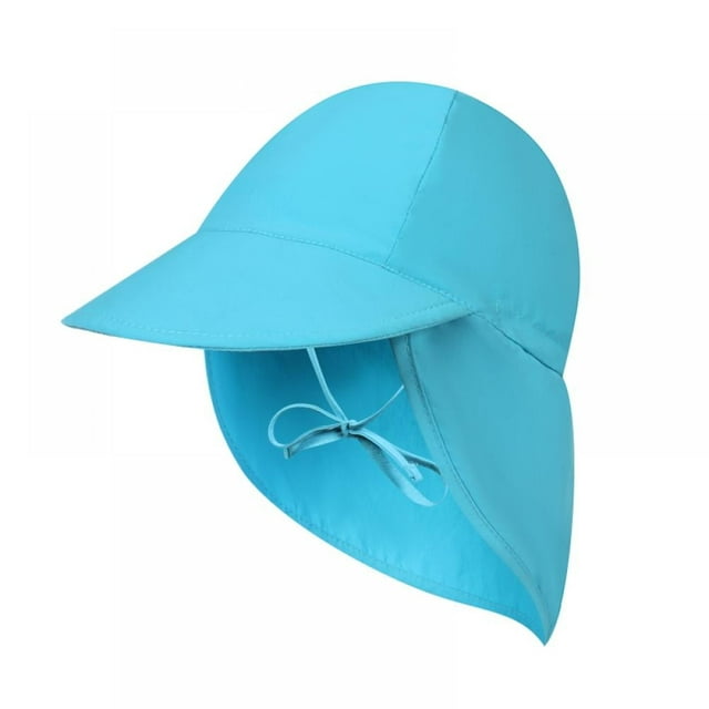 Kids Sun Hat with Neck Flap Unisex Adjustable Children Wide Brim Summer Sun Protection Mesh Bucket for 4-12y