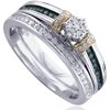 1/5 Carat T.w White & Treated Blue Dia P
