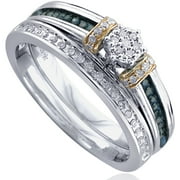 1/5 Carat T.w White & Treated Blue Dia P