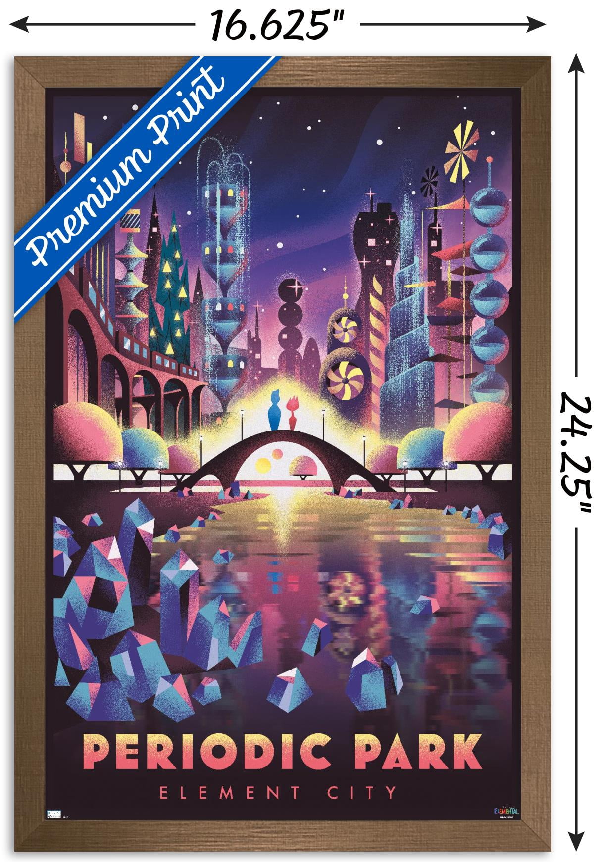 Disney Pixar Elemental - Periodic Park Wall Poster, 14.725" x 22.375" Framed