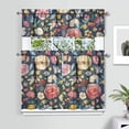 thumbnail image 2 of Vintage Blooming Curtains 36 Inch - 3 Panel Rustic Farmhouse Set with Bohemian Floral Design, Rod Pocket Kitchen Window Treatment Decor, 2 of 6