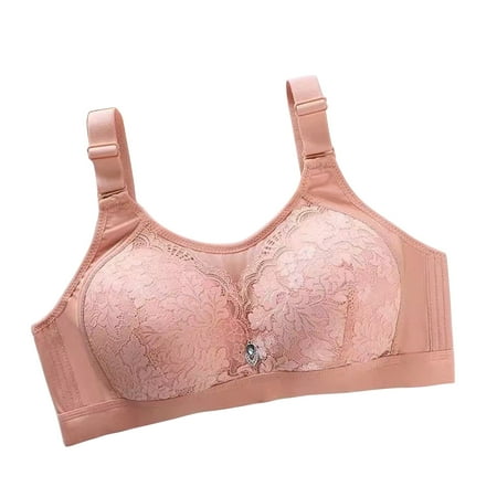 Plus Size Bras for Women Padded Bra Feature V-Neck Balconette Bra Style W-393 Red-a L