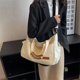 thumbnail image 1 of Bolso Bolsos de hombro vintage de mano grande de lona simple para mujer (blanco), 1 of 9