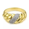 thumbnail image 3 of K-KED Gorgeous CZ 925 Silver Filled Delicate Jewelry Women Wedding Ring Sz 6-10-9-Gold, 3 of 8