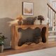 thumbnail image 2 of QinaQin Mesa consola farmhouse de 63 pulgadas, diseño angosto de 2 niveles con almacenamiento, ideal para sala, pasillo o recibidor, 2 of 5