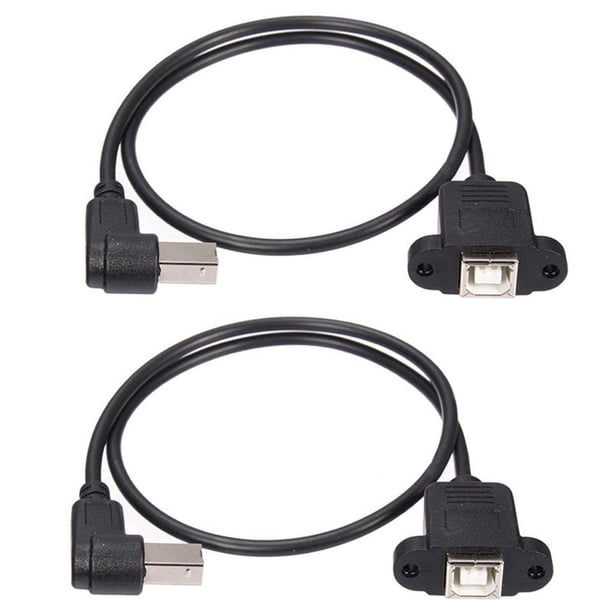 2X USB 2.0 B Macho Una USB B Hembra Enchufe Impresora Montaje en Panel Cable de Extensión 50cm