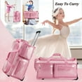 thumbnail image 4 of Dance Bag with Garment Rack, Pink 28" Glitter Dance Competition Must Haves Recital Dance Bag with Rack, Costumes Rolling Garment Bags For Travel Collapsible Suitcase for Dancers Performers, 4 of 9