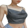 thumbnail image 4 of Femmes Dentelle Velours Camisole Fines Bretelles Bodycon Camis Tops, 4 of 6