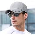 thumbnail image 2 of Baseball Cap Mens 2 Packs Unstructured Quick Dry Breathable Sports Baseball Caps Lightweight Foldable Sun Hat Summer UV Protection Strapback Baseball Caps Hat for Outdoor (Gray and Dark gray), 2 of 7