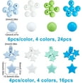 thumbnail image 2 of 40pcs 2 Style 4 Colors Silicone Beads 12mm Round Beads DIY Keychain Phone Carry Chain Beads Star Silicone Loose Bead for Jewelry Home Decor DIY Craft Supplies, Hole: 2mm, 2 of 6