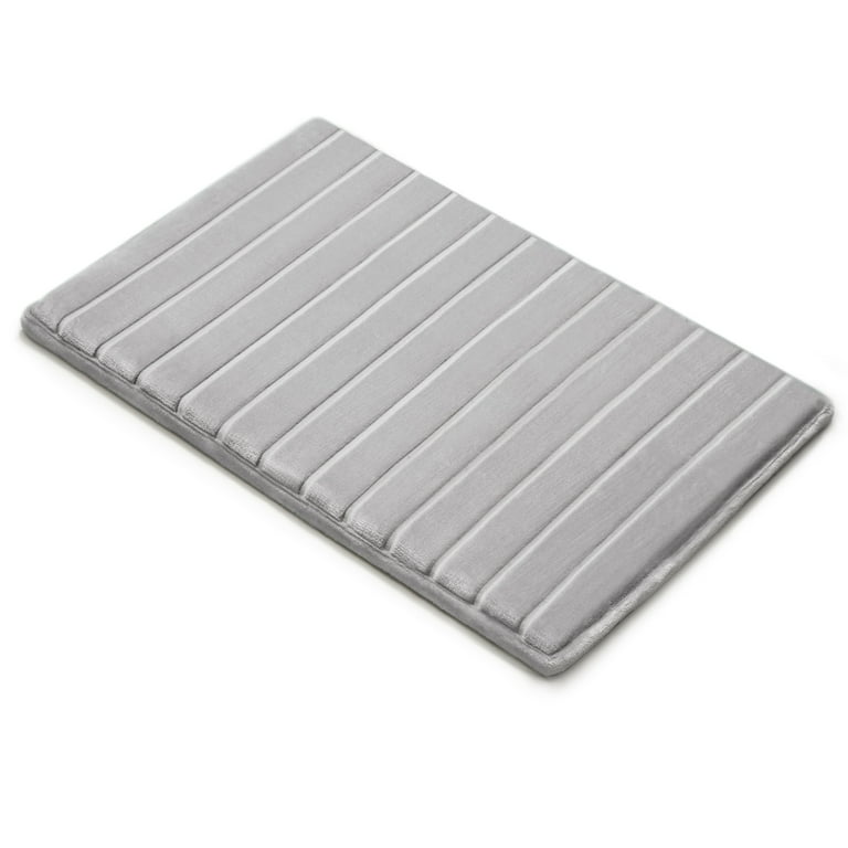 Gray PVC Memory Foam Bath Mat (17 x 24)