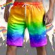 thumbnail image 1 of WILLBEST Pantalones Cortos para Hombre, Pantalones Cortos de Verano con Estampado de Boca de Arcoíris para Hombre, Pantalones Cortos con Bolsillo y Lazo Totalmente Estampados para Resort 1762, 1 of 5