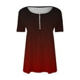 thumbnail image 5 of Sweet Home Farm V Neck T Shirts for Women Summer Tops 2025 Trendy Boho Floral Print Tunic Casual Loose Blouse Short Sleeve Shirts Red, 5 of 5