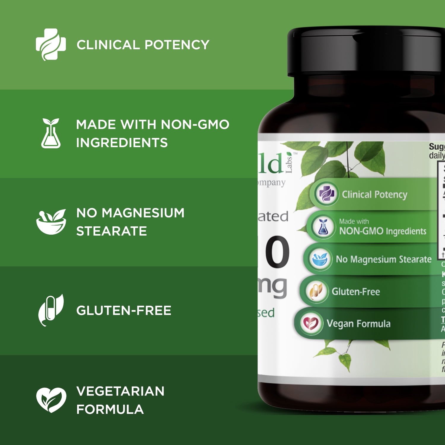 Emerald Labs CoQ10 200 mg with 60 IU Natural Vitamin E for Heart Health Support, Energy Production, Supports Immune System - 30 Capsules