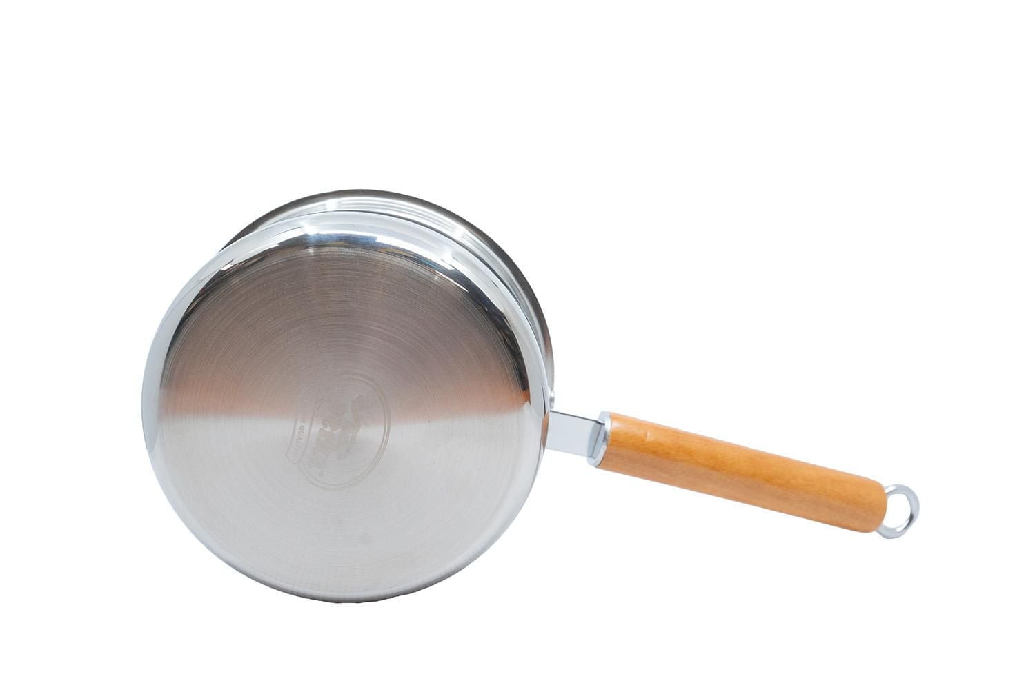 Verka 3-Ply Sauce Pan With Long Wood Handle Without Lid 16 CM