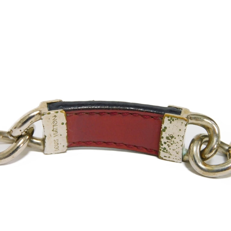 Pre-Owned LOUIS VUITTON Bracelet My LV Chain Red Logo Cowhide  