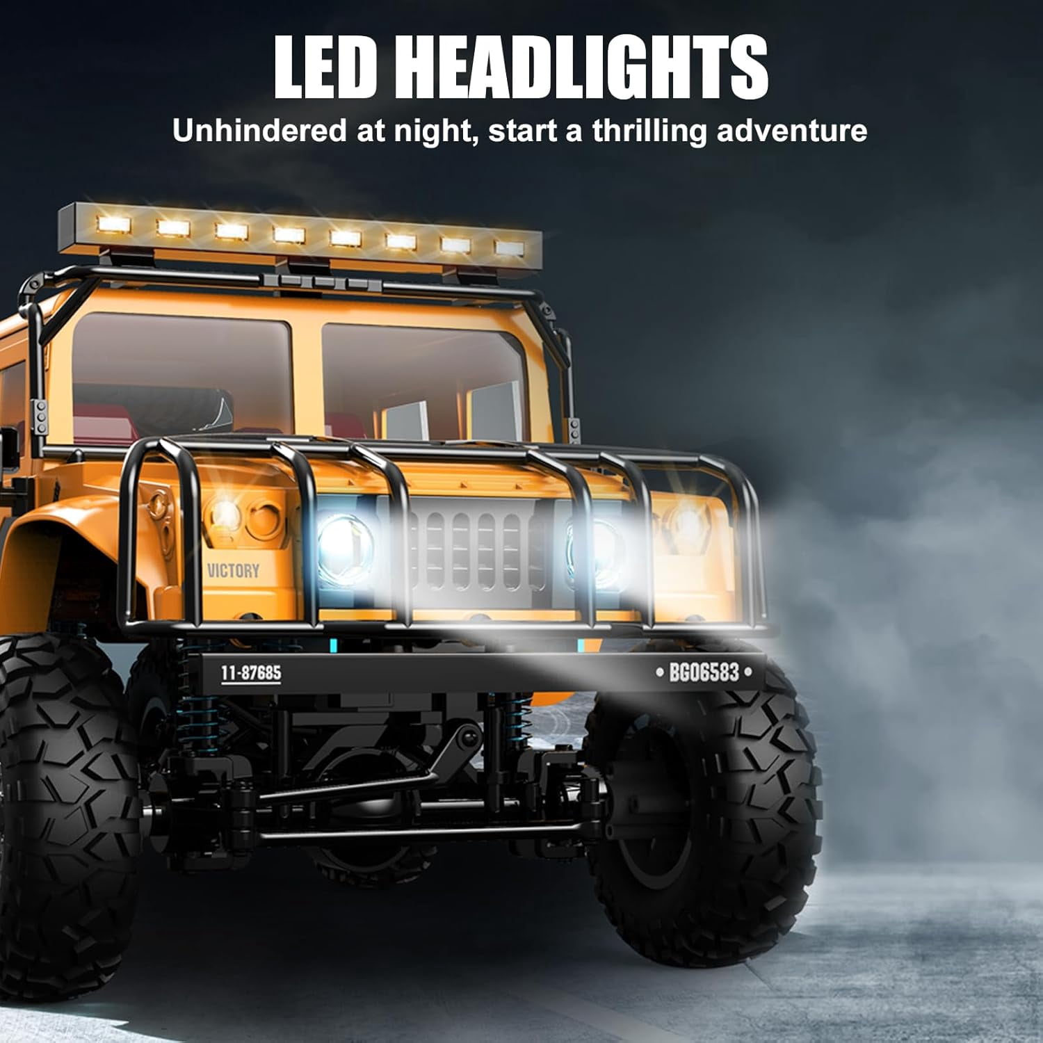 RC Crawler 1/12 Scale RC Rock Crawler, Hummer Remote Control Buggy with LED Lights for Adults and Kids Over 8 Years Old