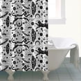 thumbnail image 4 of White Planet Cat Feather Pattern Shower Curtain 84"x72" ,Bathroom Decorative Shower Curtains Set with 12 Hooks,Modern Waterproof Washable Shower Curtain, 4 of 6