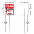 thumbnail image 2 of Eveokoki Keep Our Lot Clean No Littering Trash Cigarettes Sign with Metal Stake 8 x 23.6 Inches Yard Sign Aluminum ​Garden Signs Outdoor for Lawn Yard Garden Decor, Easy to Install, 2 of 5