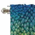 thumbnail image 4 of Peacock Feather Curtain Valances Set Retro Abstract Jade Green Blue Peacock Feather Kitchen Curtains 24&nbsp;inch Length Rod Pocket Valance and Tiers 3 Piece Set Small Bedroom Bathroom Laundry Decor, 4 of 9