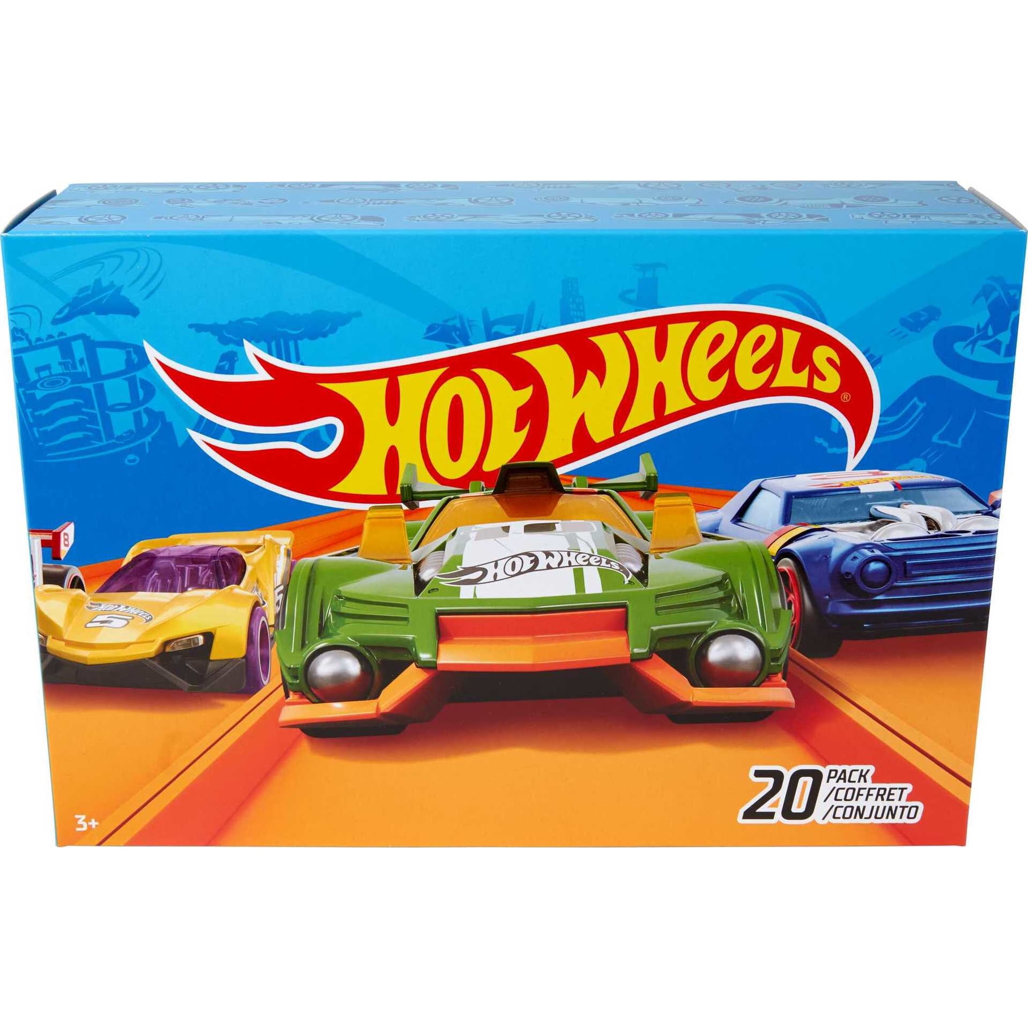 Hot Wheels Set of 20 Toy Cars & Trucks in 1:64 Scale, Collectible Vehicles (Styles May Vary)